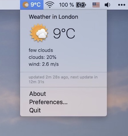 Weather for Status Bar