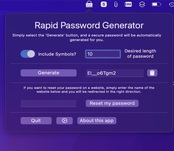 Rapid password generator