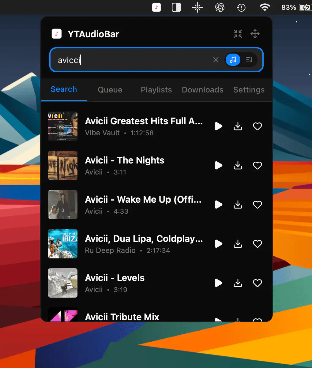 YTAudioBar
